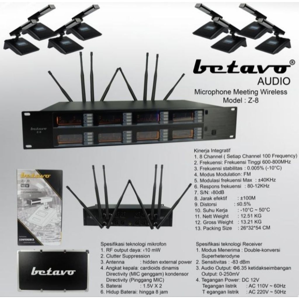 Mic wireless meja conference original betavo Z8