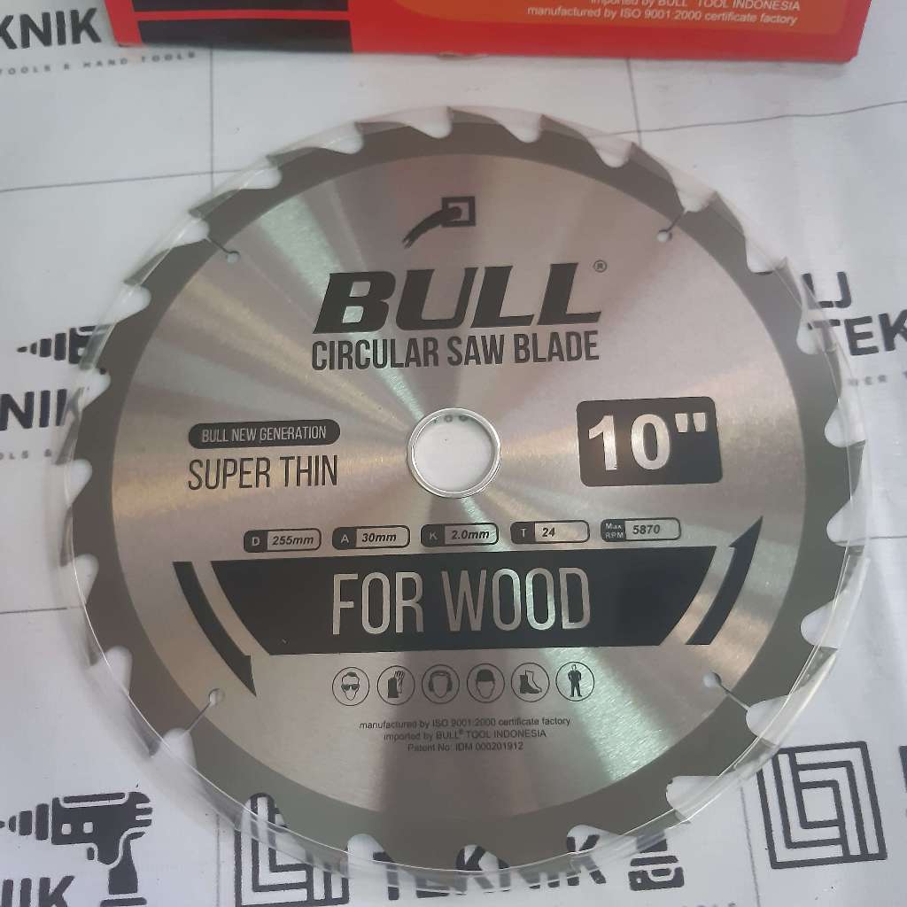 BULL MATA GERGAJI KAYU 10 INCH CIRCULAR SAW BLADE 10" X 24T BLCS10-024