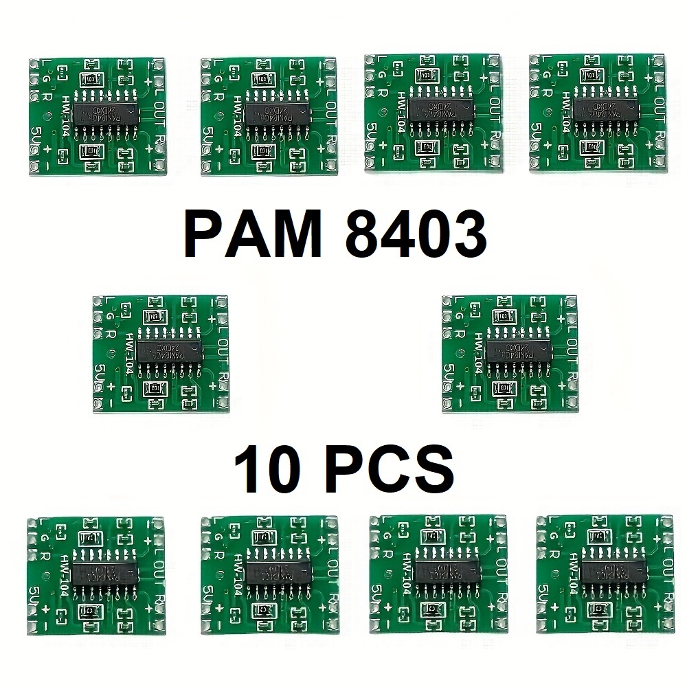 (10 PCS) Kit Ampli Mini PAM8403 Super Mini Class D Amplifier PAM 8403 Miniatur 5v Stereo 2x3watt