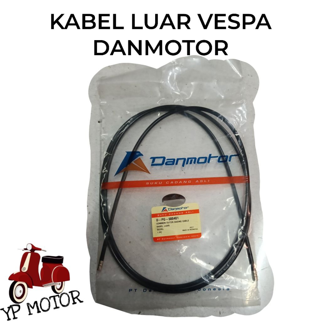 DANMOTOR Kabel Luar Hitam Vespa Super PX Excel Sprint Sparepart Aksesoris Variasi Sukucadang Vespa