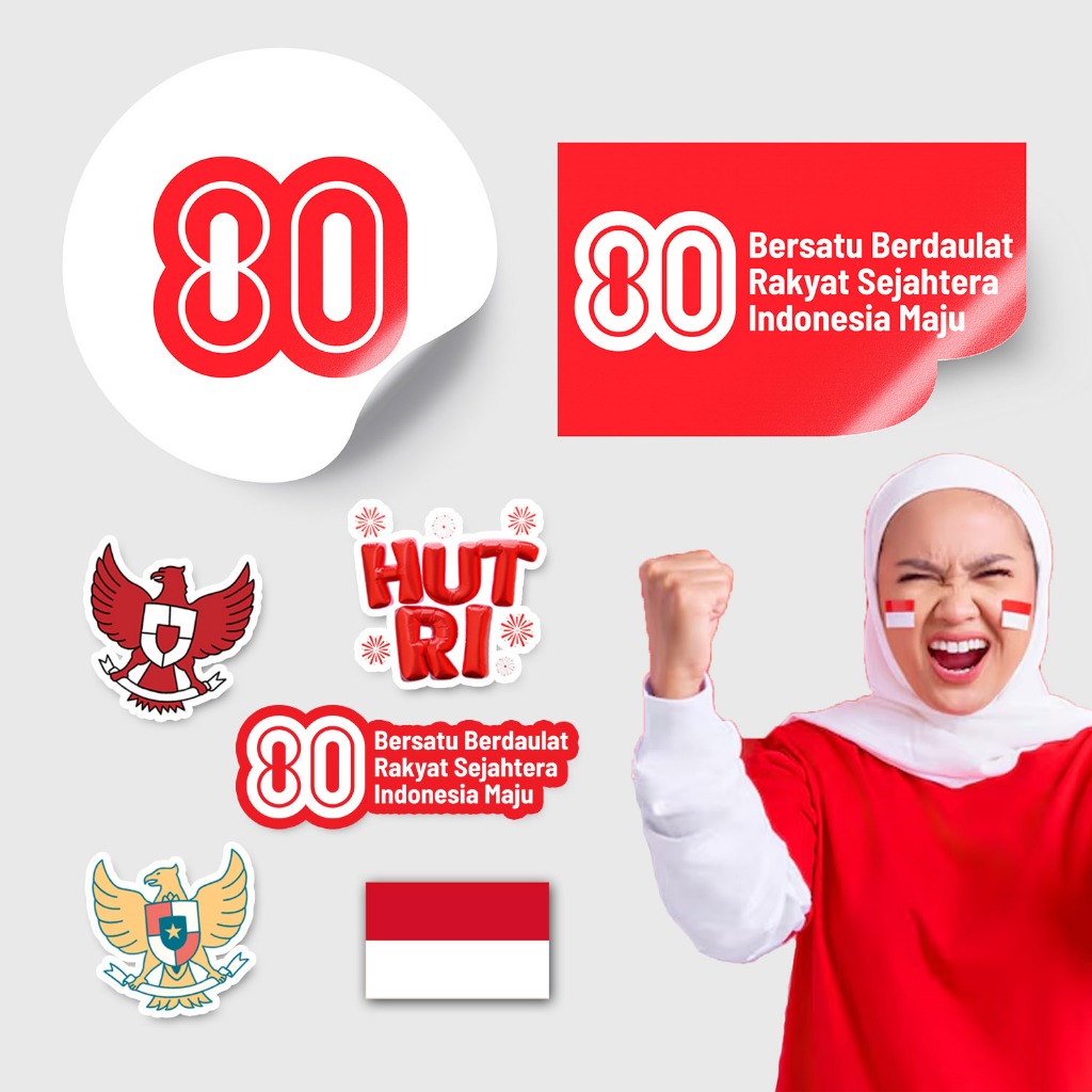 

STIKER TEMPEL PIPI STICKER PACK AGUSTUSAN HUT RI DIRGAHAYU KEMERDEKAAN STIKER TEMPEL SUDAH DICUTTING LANGSUN DIPAKAI HARGA PERLEMBAR ISI 25 PCS BENDERA