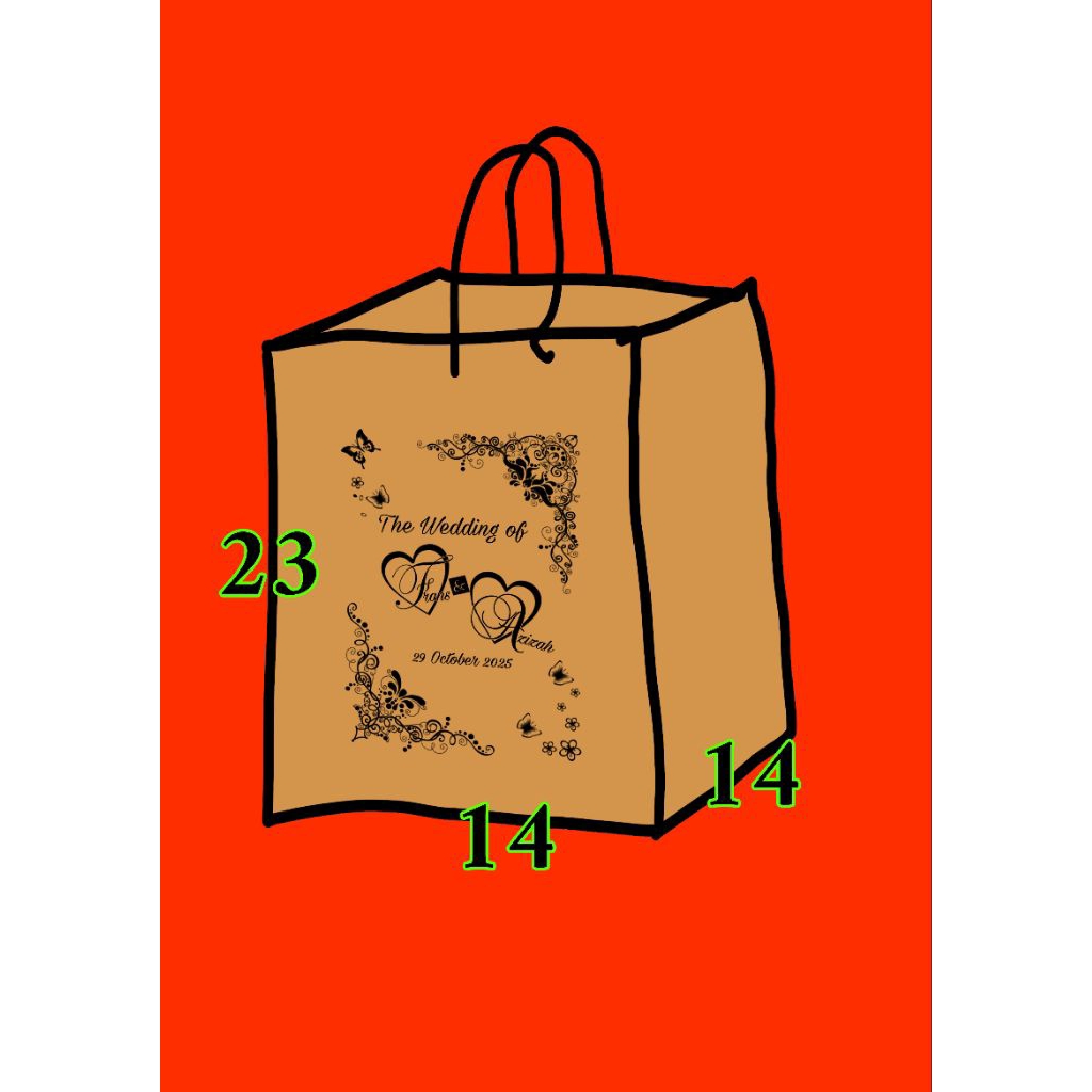 

paperbag mangkok , coklat + sablon tali hitam