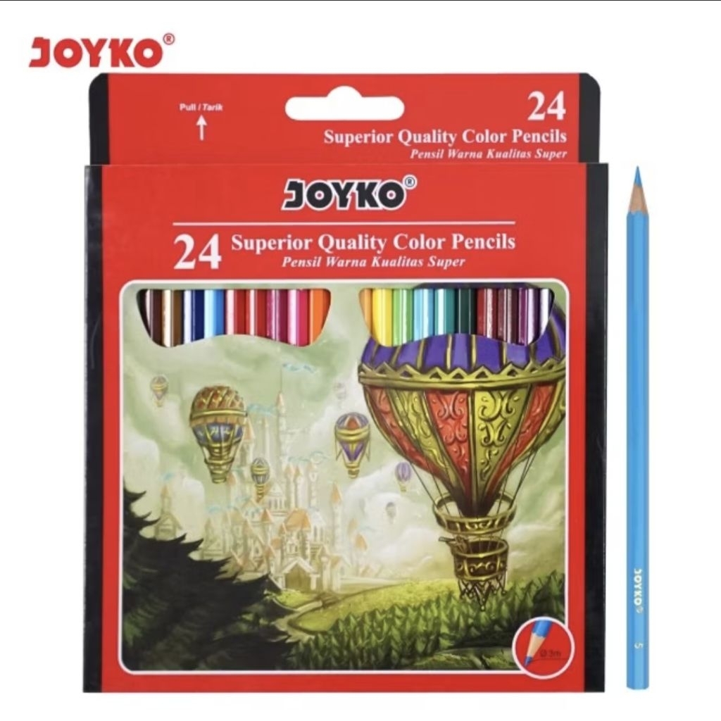 

Joyko Pensil Warna 24 warna CP-101 / colour pencil 24 hexagonal grip