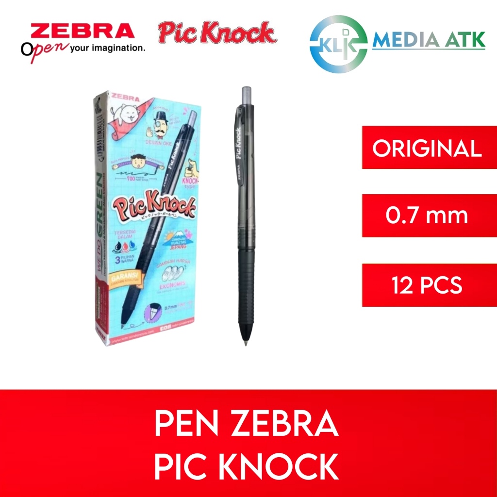 

Pen Zebra Pic Knock 0.7 - 12 Pcs