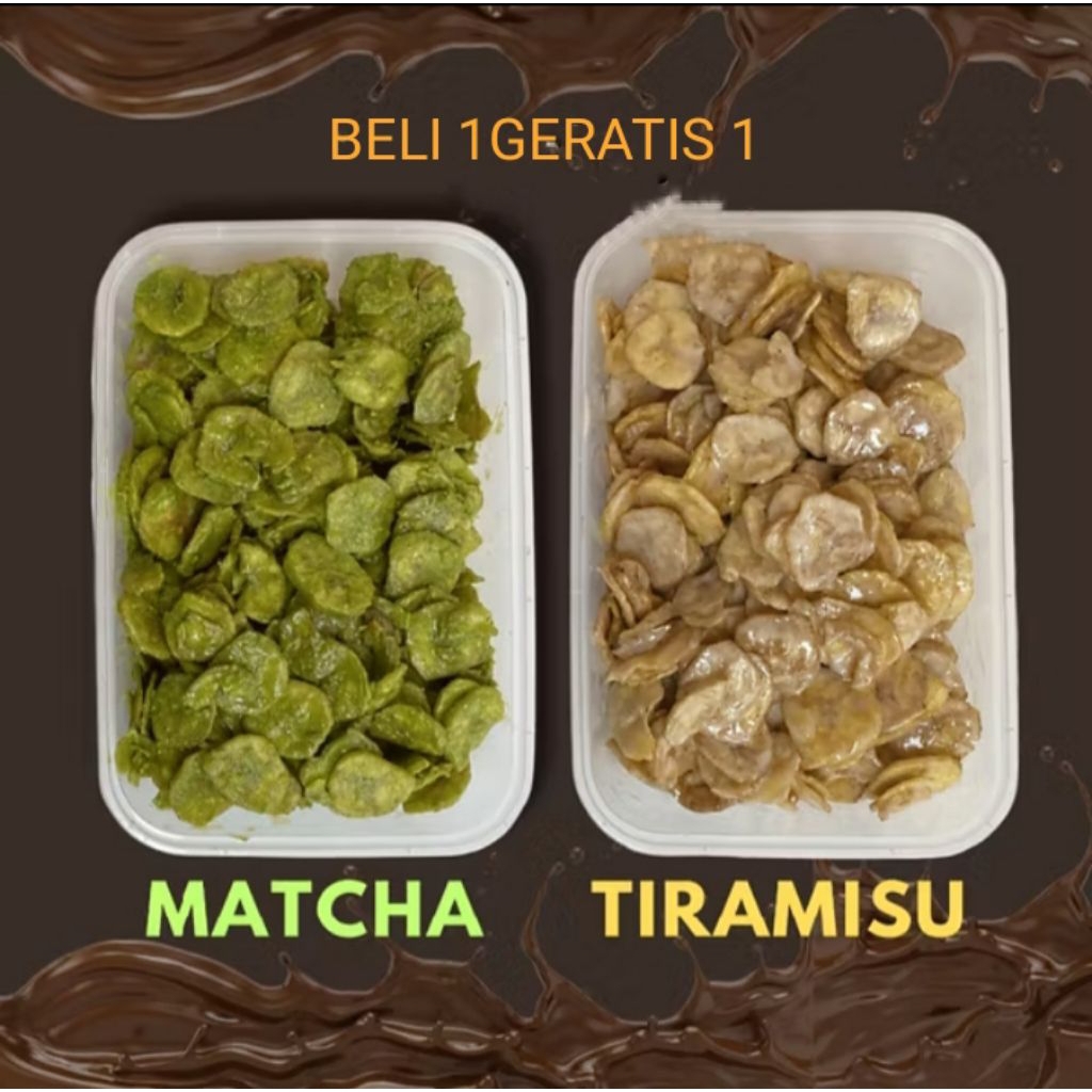 

(matcha+Tiramitsu)PAKET SUPER HEMAT BERAT 250 GRAM KERIPIK PISANG LUMER CEMILAN VIRAL...
