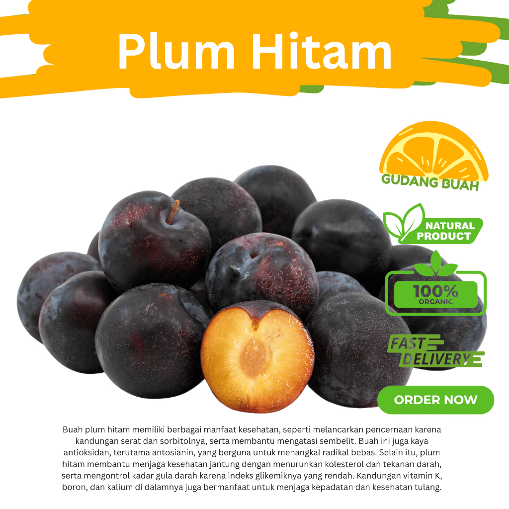 Buah Plum Aussie 1kg Plum Segar Black Plum Buah Import Murah Buah Segar