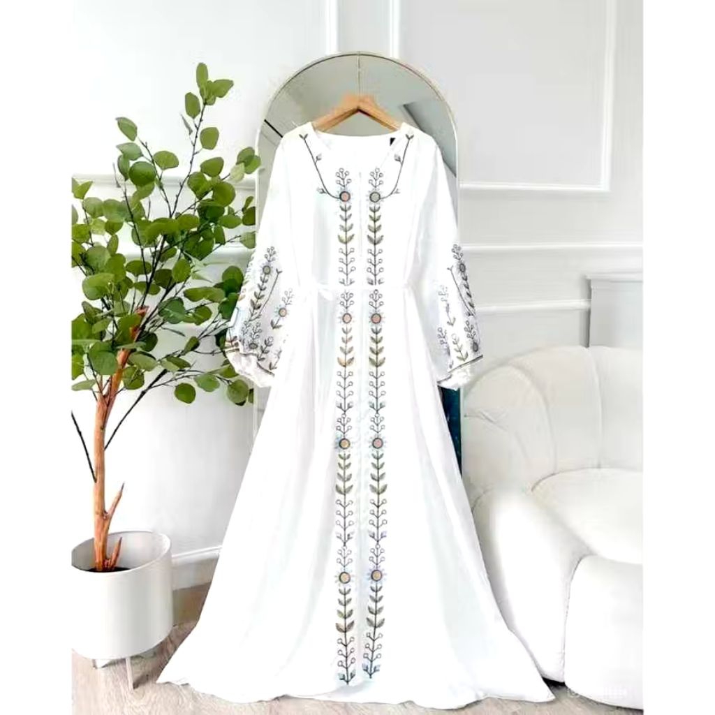 Gamis Cringkle wanita bahan jatuh dan adem