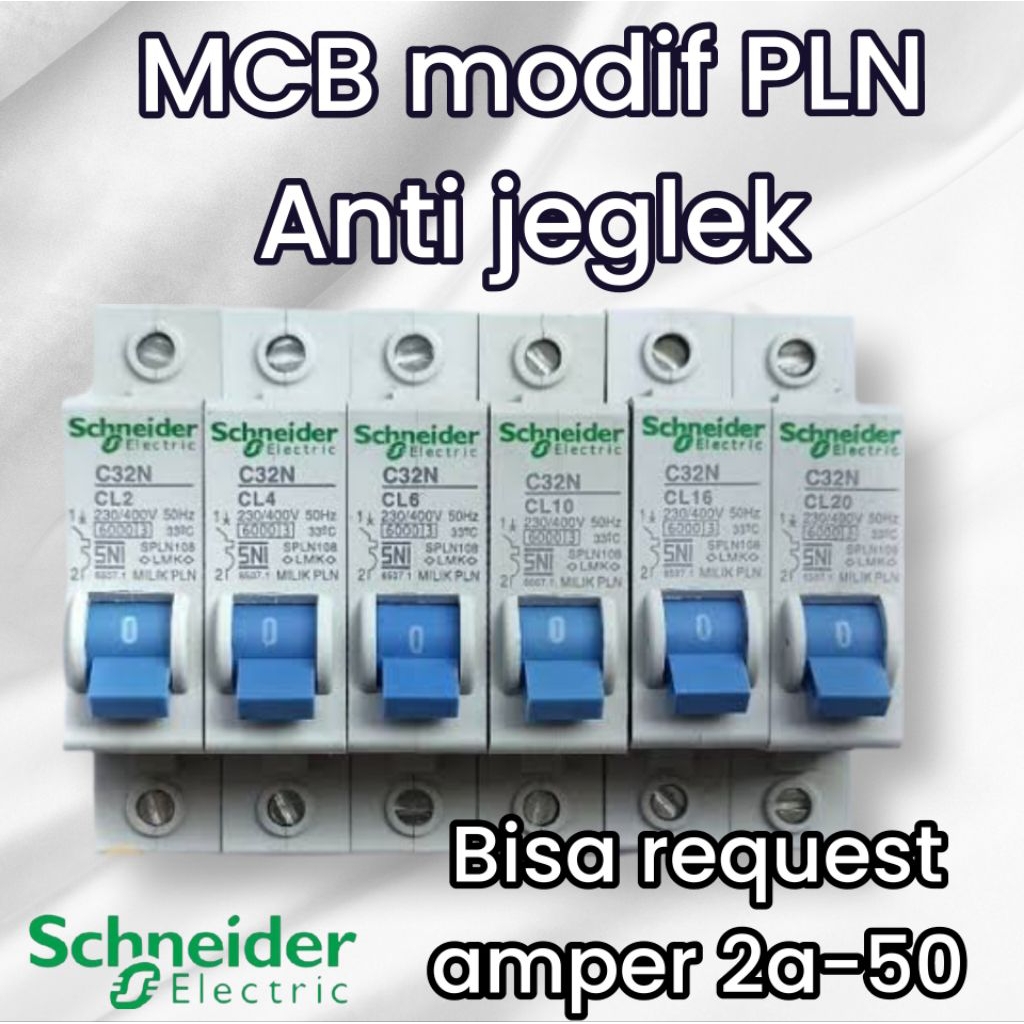 MCB PLN modifikasi amper anti jeglek 2a-50a