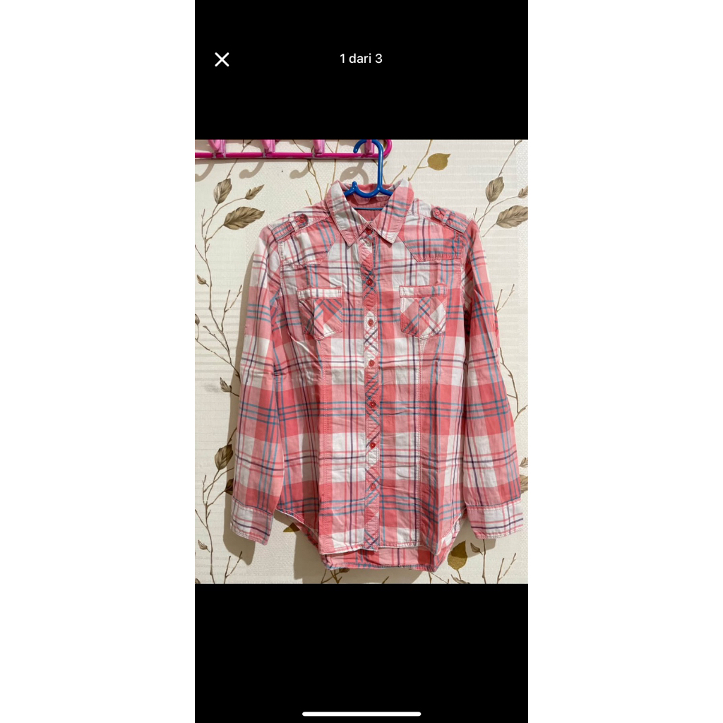 nevada peach kemeja kotak” wanita