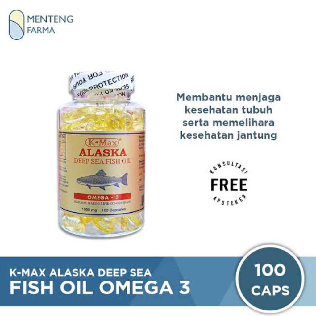 K-Max ALASKA minyak ikan laut BPOM mengandung Omega 3,6,9 suplemen vitamin multivitamin obat herbal