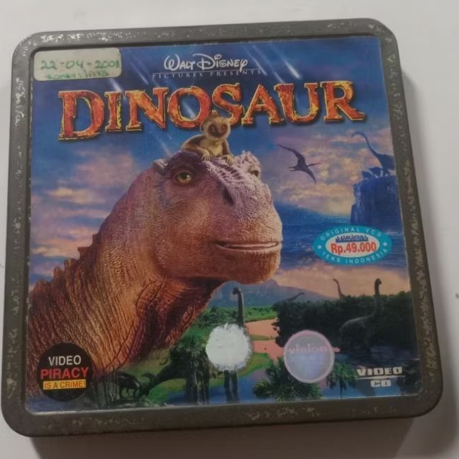 VCD Original Dinosaur Walt Disney Teks Indonesia Bentuk Kaleng