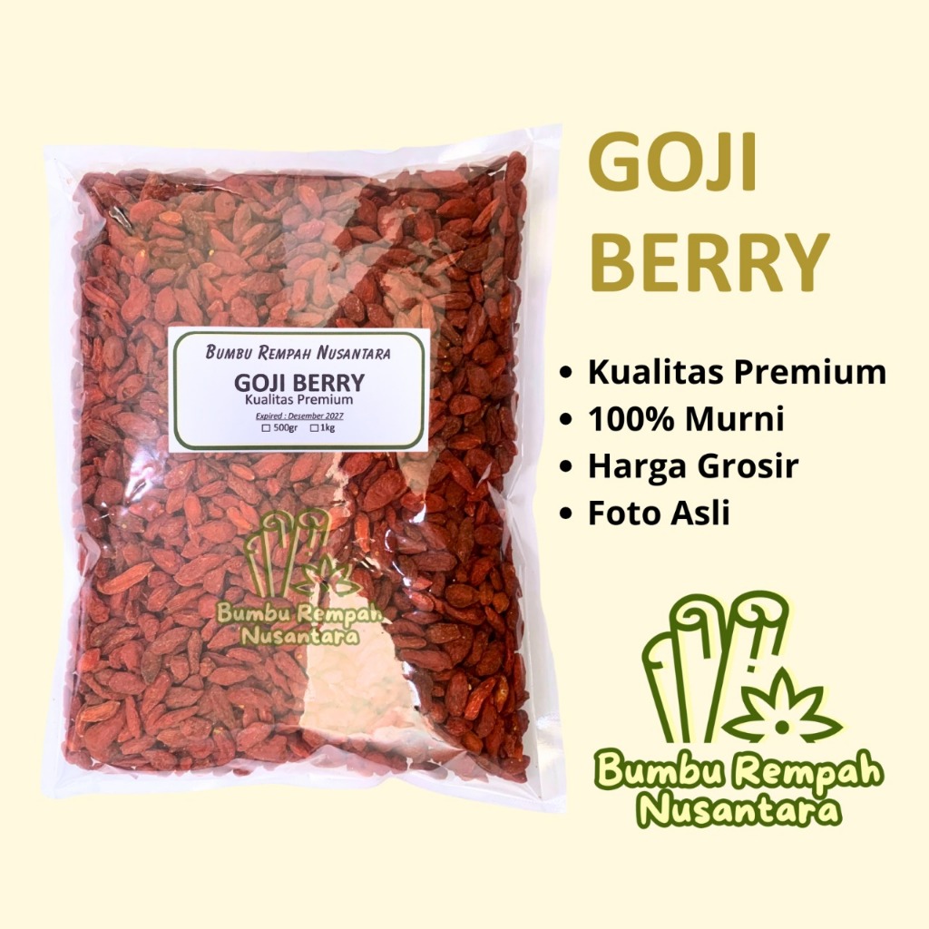 

Goji berry 500g 1kg - Rempah Asli Murni | BUMBU REMPAH NUSANTARA | Bumbu Dapur Nusantara Grosir Murah