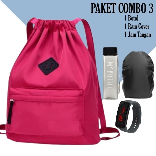 paket hemat ransel wanita serut/tas ransel serut wanita totebag serut tas olahraga tas serut cewek