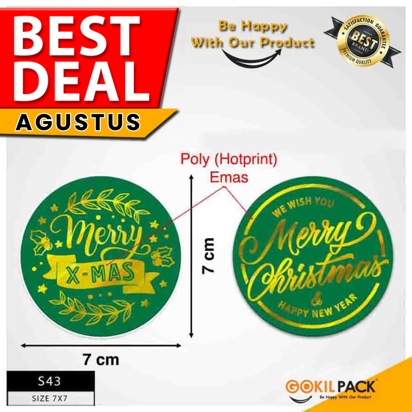 

Sticker Natal|Sticker Merry Christmas|Sticker Murah|Sticker Bulat|S43