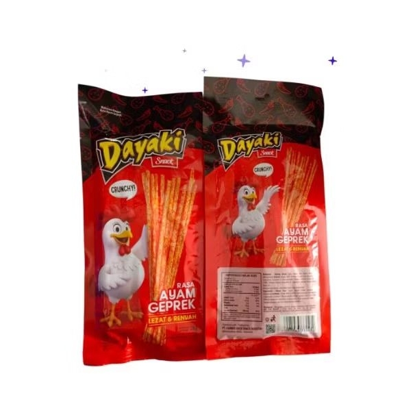 

camilan Dayaki snack rasa ayam geprek lezat & renyah 28gr