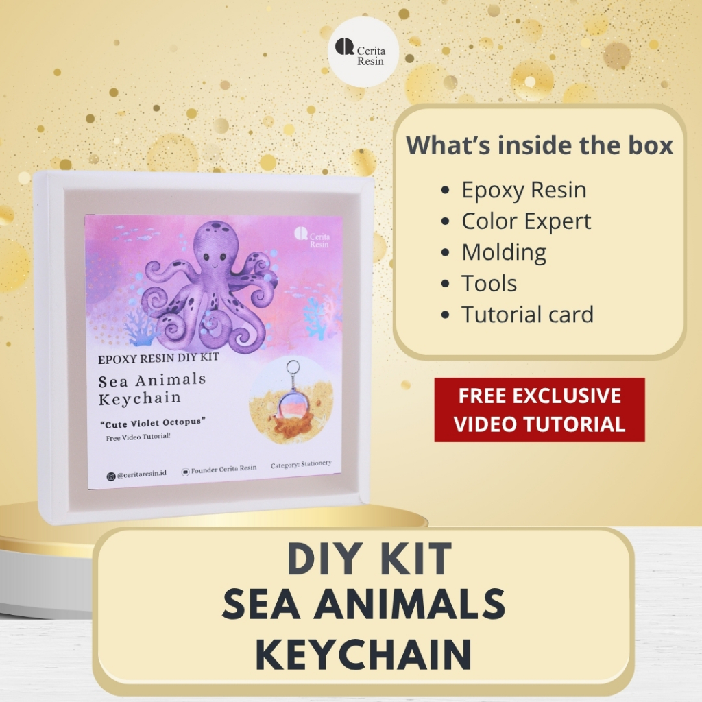 CERITA RESIN - Epoxy Resin DIY KIT Sea Animals Keychain Resin Art