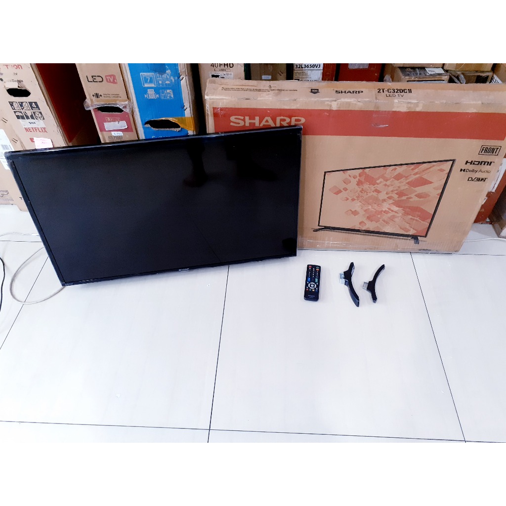 [+free packing kayu] Led Sharp 32 Inch Digital TV kondisi bekas masih segel siap pakai 3654f