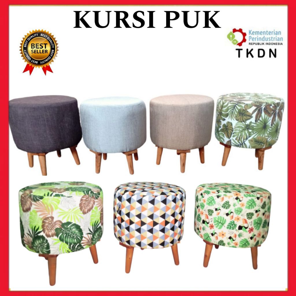 kursi puk/kursi bulat puk/kursi puk kaki kayu