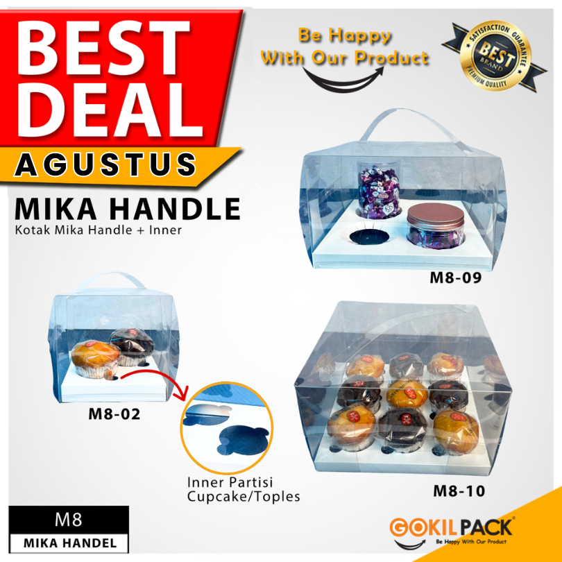 

Box Mika / Kotak Kue Mika / Box Cupcake + Tatakan / Packaging Mika / M8