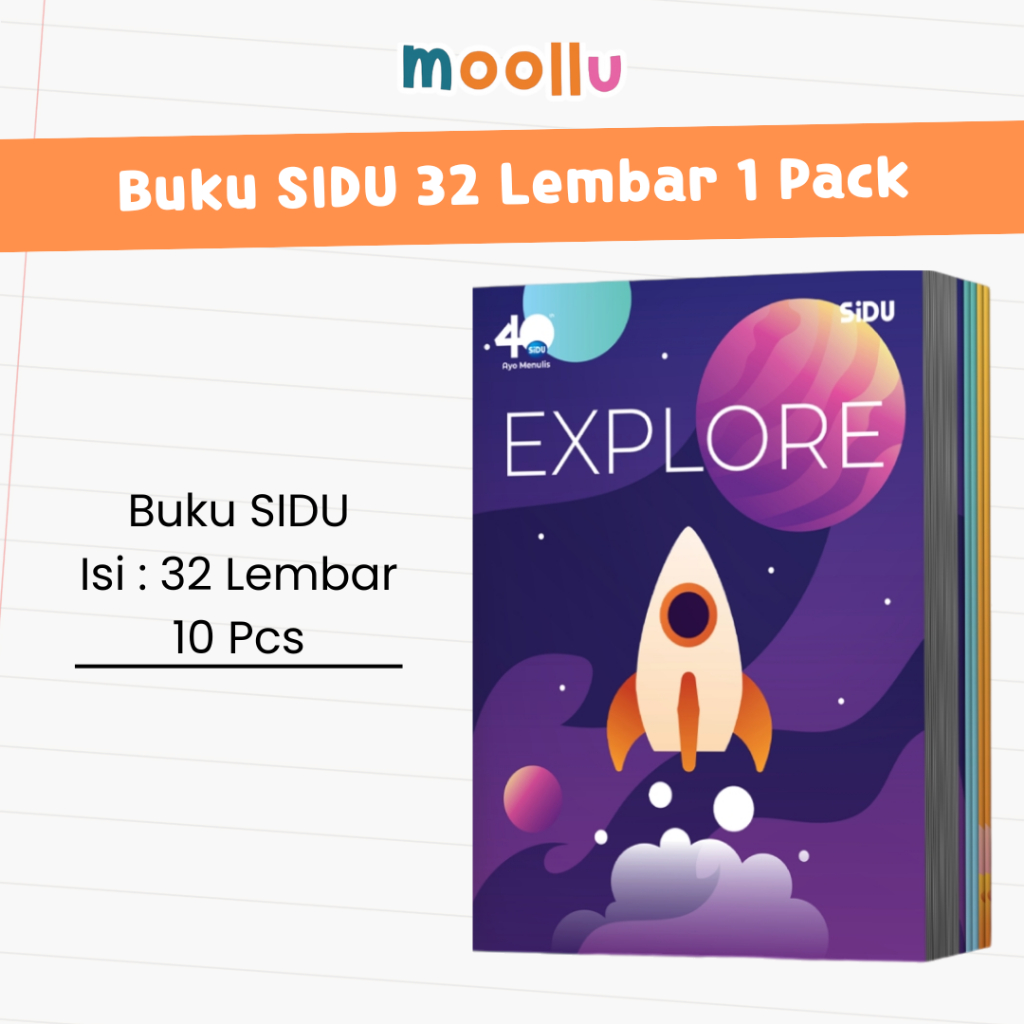 

Buku Tulis SIDU 32 Lembar 1 Pak Isi 10 Buku / Buku Tulis Sekolah / Buku Tulis Tebal
