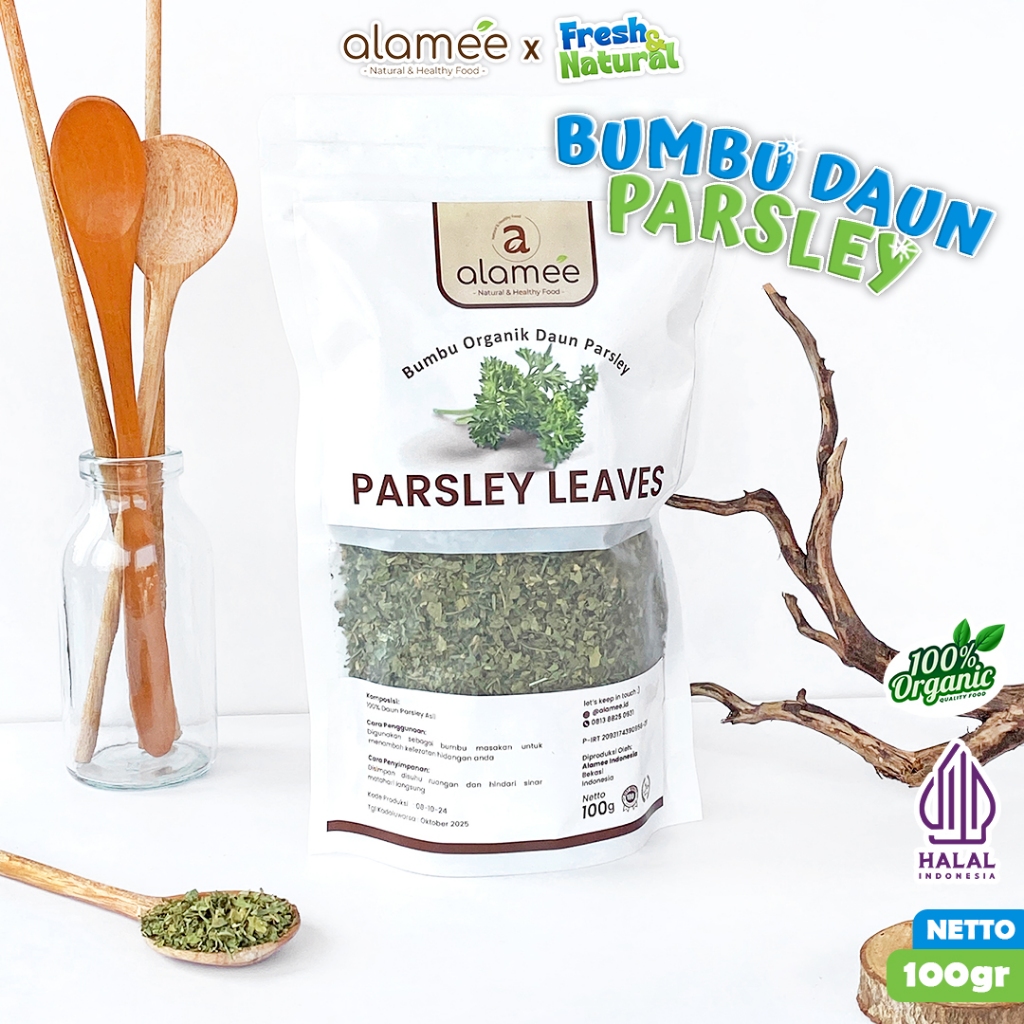 

ALAMEE Parsley Kering Dried Persley Flakes Daun Peterseli Leaves Organik 100g fresh and natural