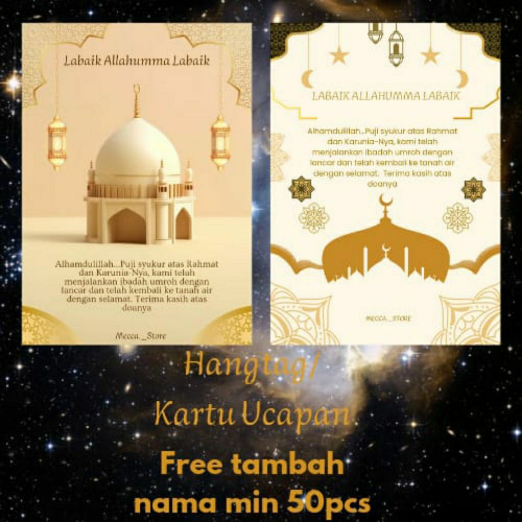 Kartu Ucapan | Kartu Ucapan Souvenir Tasyakuran Haji dan Umroh