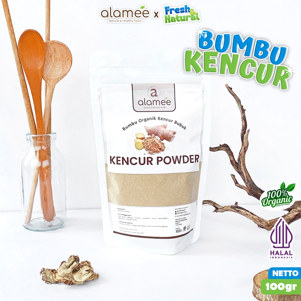

ALAMEE Kencur Bubuk Bumbu Dapur Organik Murni Tanpa Campuran Powder Spice 100gr fresh and natural