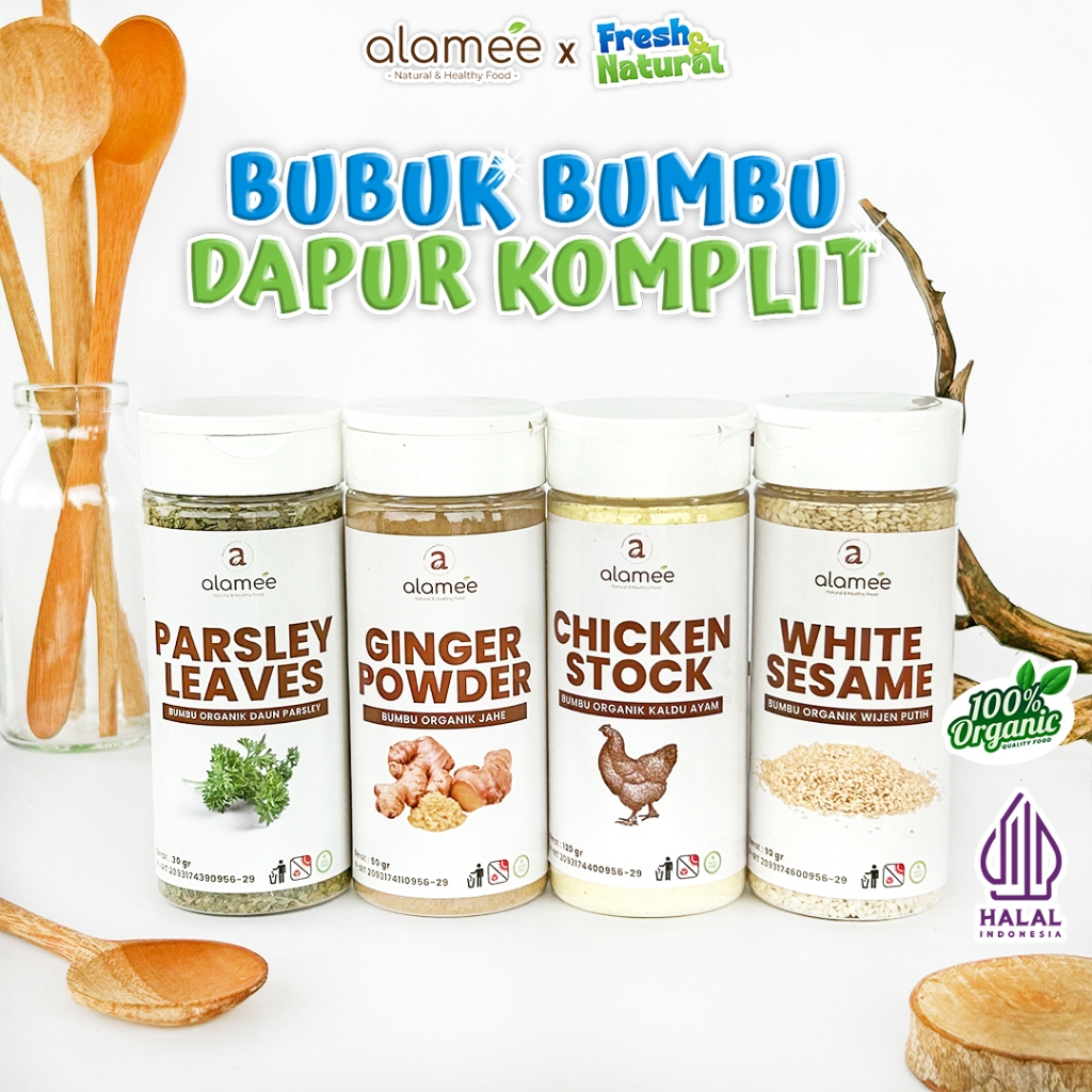 

ALAMEE Bumbu Dapur Bubuk Lengkap Bawang Bombay Lada Hitam Powder Organik Praktis fresh and natural