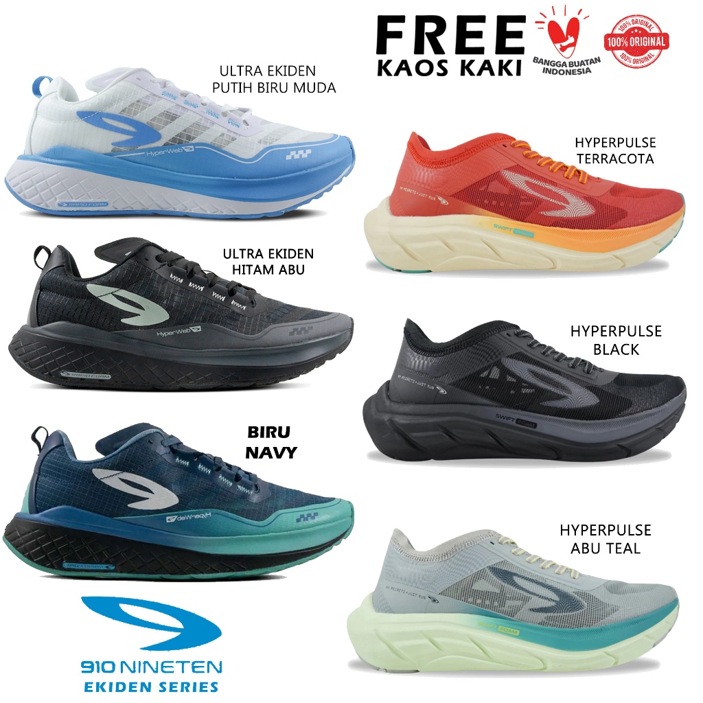 Sepatu Olahraga Lari Senam Gym Merk 910 Nineten Ekiden Hyperion Geist Ekiden Hyperpulse Ultra Ekiden