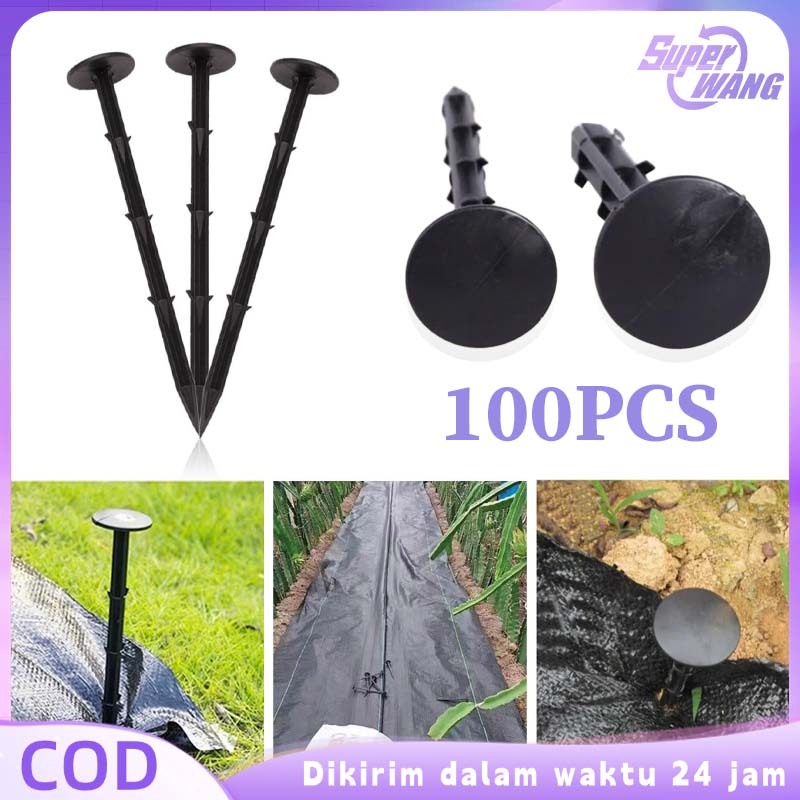 100pcs Paku Mulsa Plastik Paku Mulsa Weedmat 20cm Pasak Weedmat Paku Plastik Mulsa