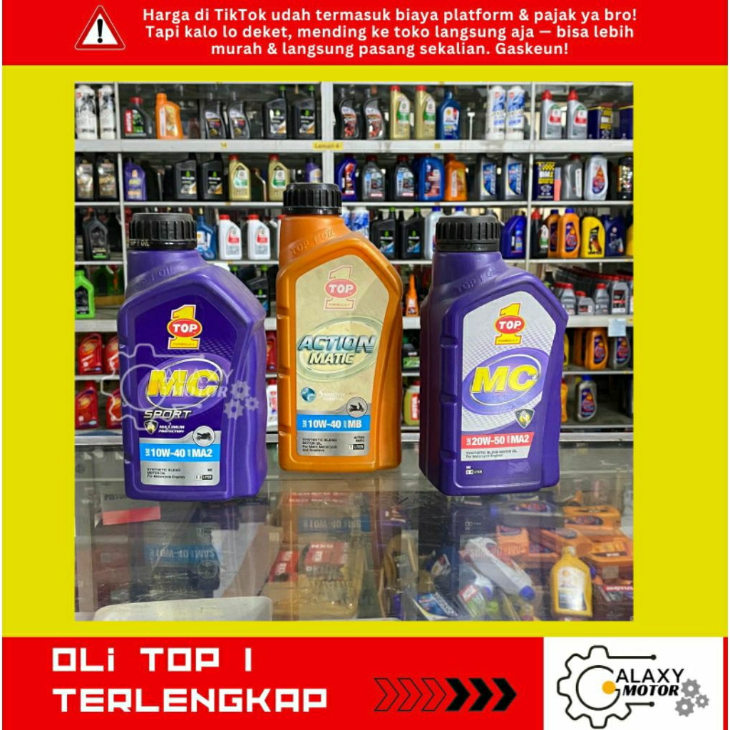 OLI TOP 1 TERLENGKAP OLI MOTOR TOP 1 MC SPORT ACTION MATIC 800ML 1L