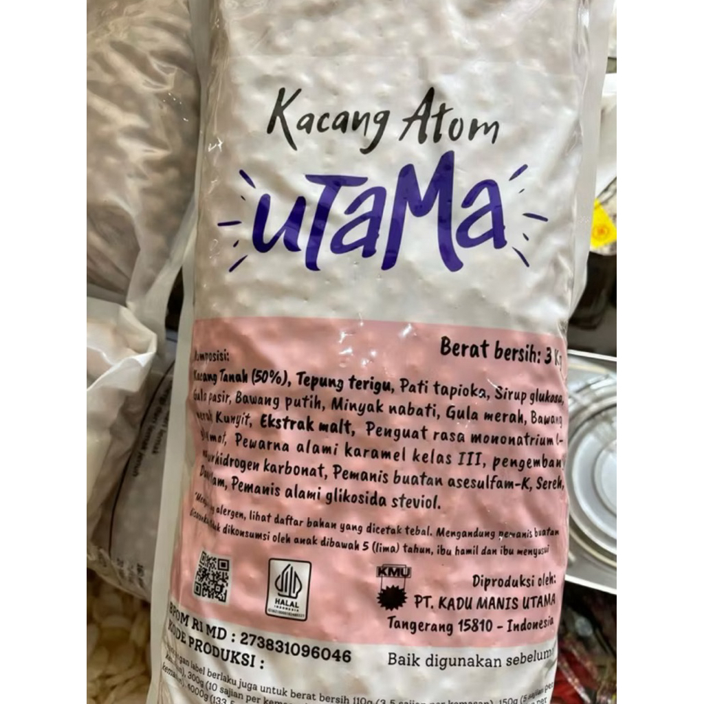 

KACANG ATOM UTAMA BERAT 3KG