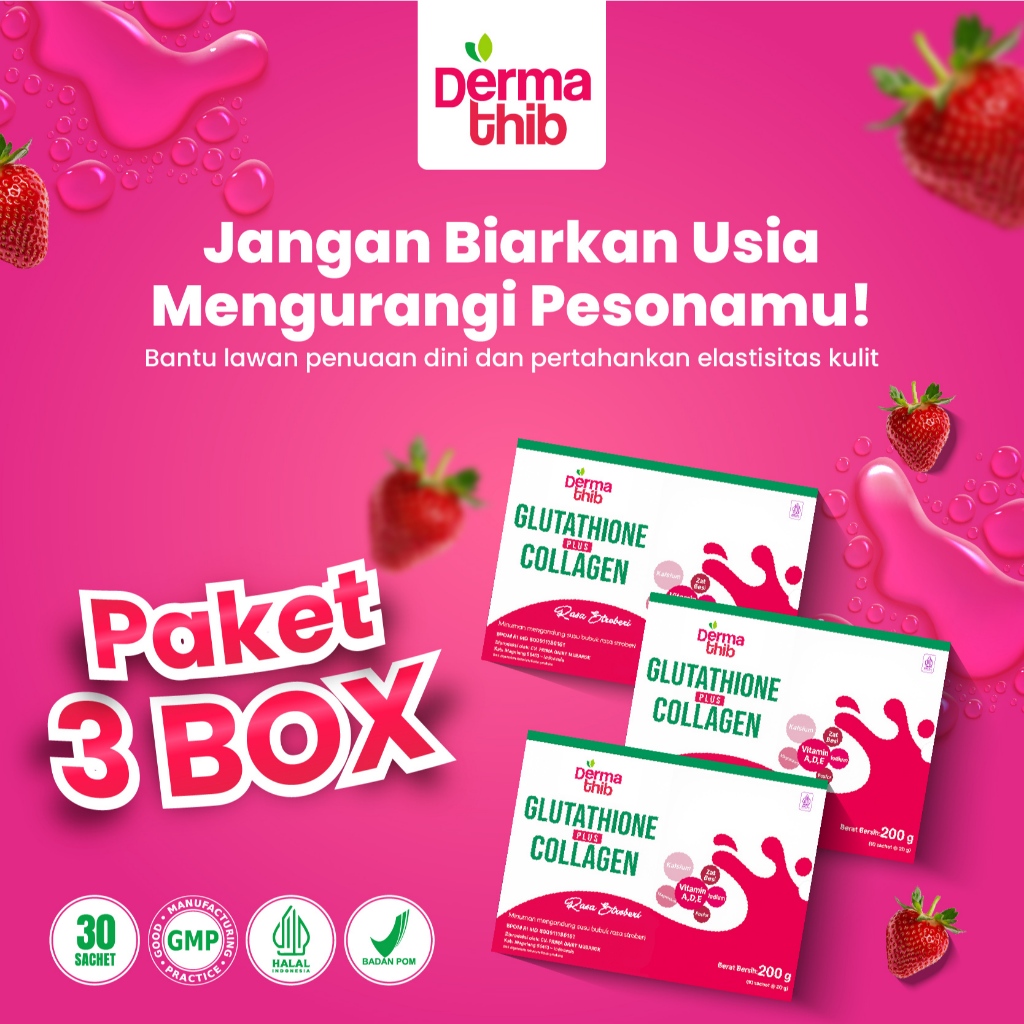 Dermathib - Collagen Drink Minuman Kolagen Pemutih Badan Premium Beauty Bantu Kulit Lebih Cerah Dari