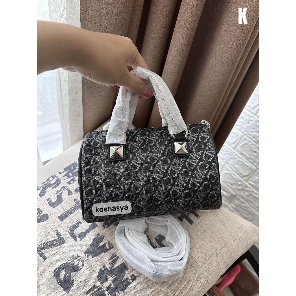 tas wanita original mk hand/crossbody bag grayson greyson sm duffle crossbody black silver new