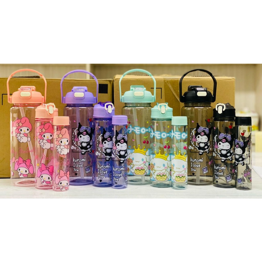 Botol Sanrio Beranak 3In1 Viral / Botol Minum Anak Dapat 3Pcs 2 Liter 1 Liter 300Ml Tumbler Labubu