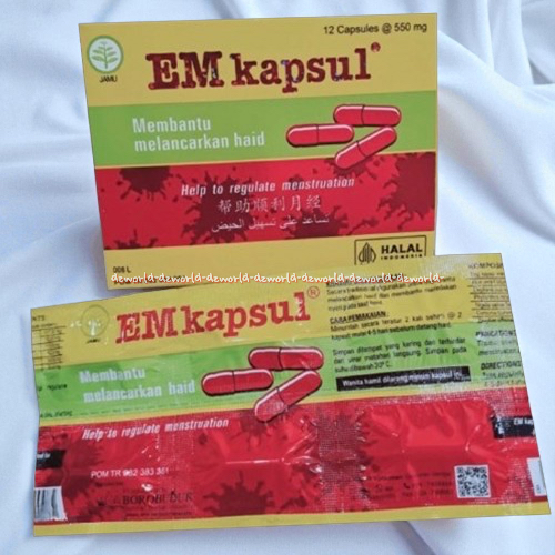 EM Kapsul 12kapsul EmKapsul Obat Lancar Haid Menstruasi Telat Mens Eem Kapsul Melancarkan Haid E M