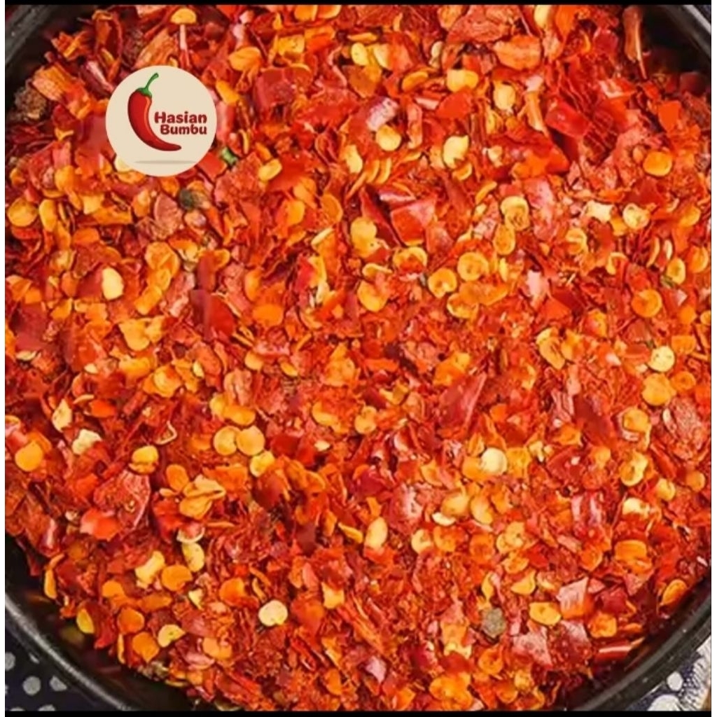 

Cabe bubuk Chili Flakes Asli | Serpihan Cabe Kering Pedas | Cocok untuk Semua Masakan