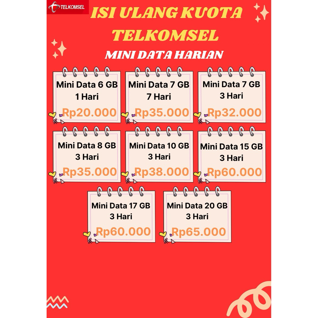 Isi Ulang Kuota Telkomsel Mini Data Harian