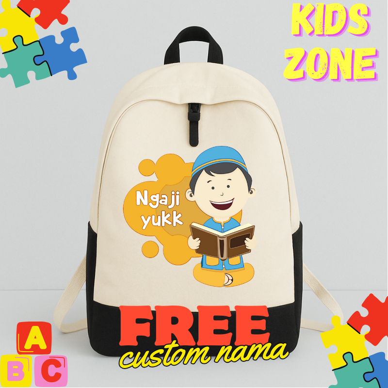 TAS NGAJI ANAK KARAKTER MUSLIM COWOK RANSEL NGAJI YUK