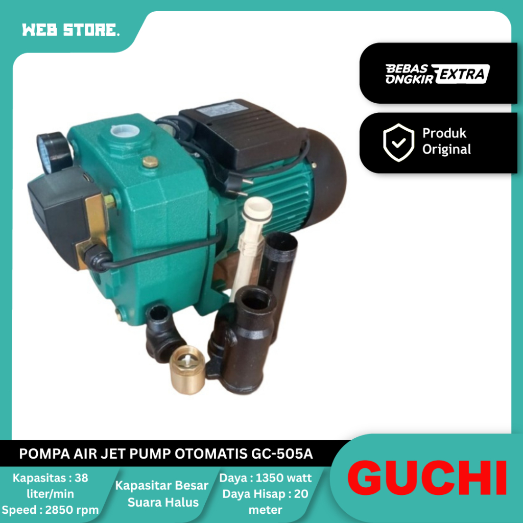 Pompa Air Water Pump Jet Pump Sumur Dalam Otomatis GC-505A GUCHI