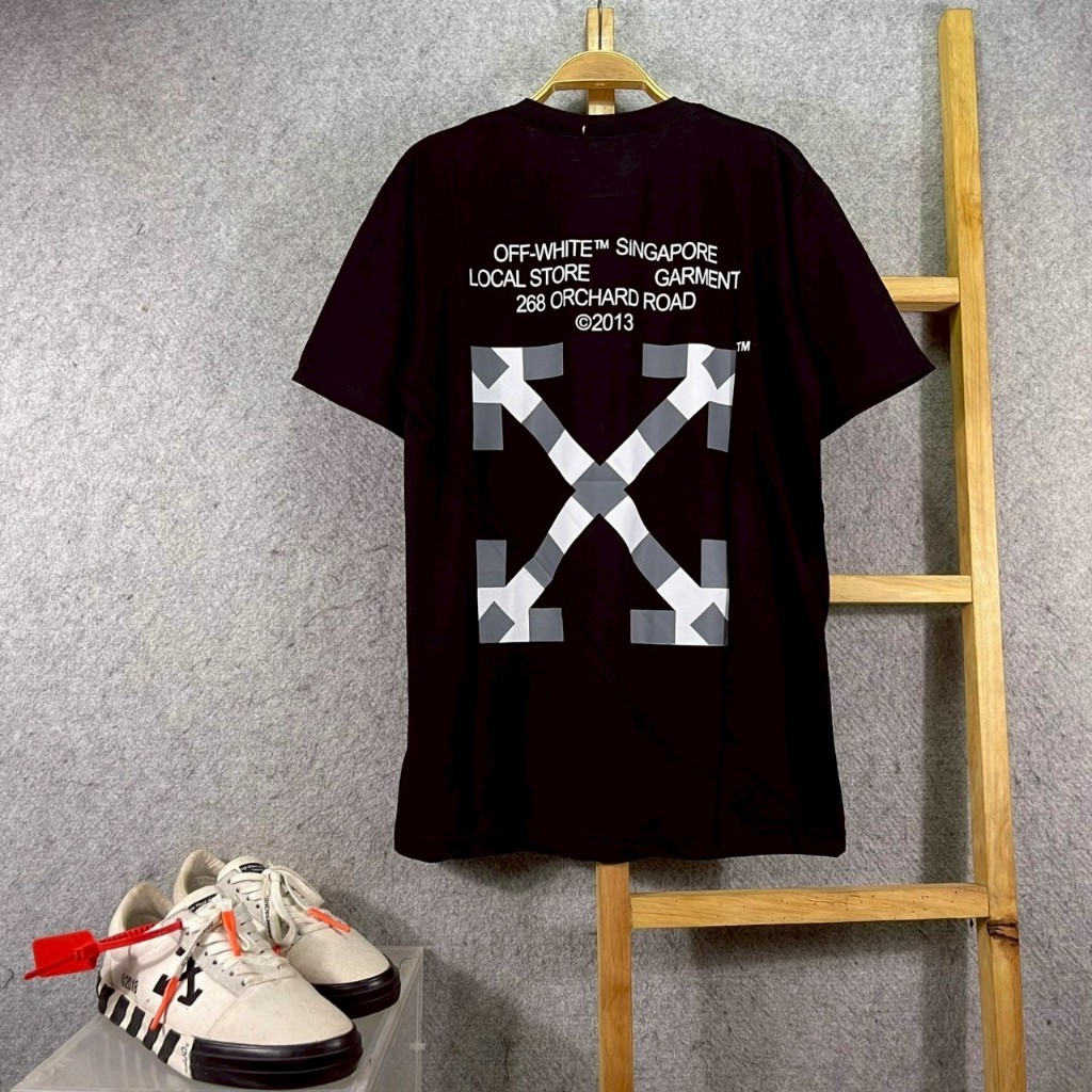 KAOS T-SHIRT STREETWEAR VIRGIL ABLOH SINGAPORE LOCAL STORE BLACK