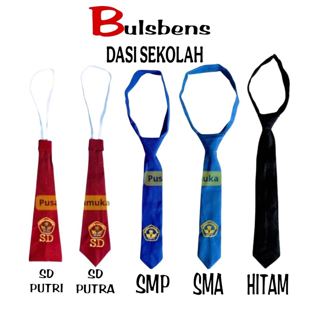 Dasi Seragam Sekolah SD SMP SMA SMK Putra Putri /Dasi Bordir SD SMP SMA SMK