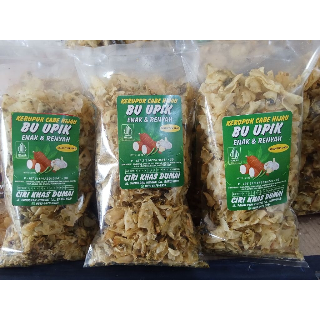

Kerupuk Singkong Cabe Hijau Bu Upik Pedas Manis Renyah