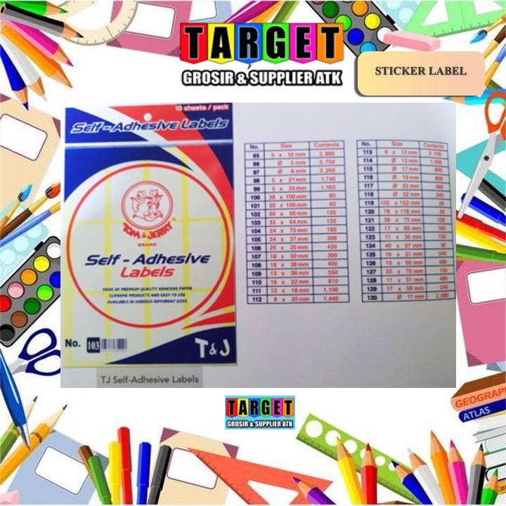 

STICKER LABEL / AKS NO. 99 112 / TOM AND N JERY / LABEL DOT / LABEL BULAT WARNA