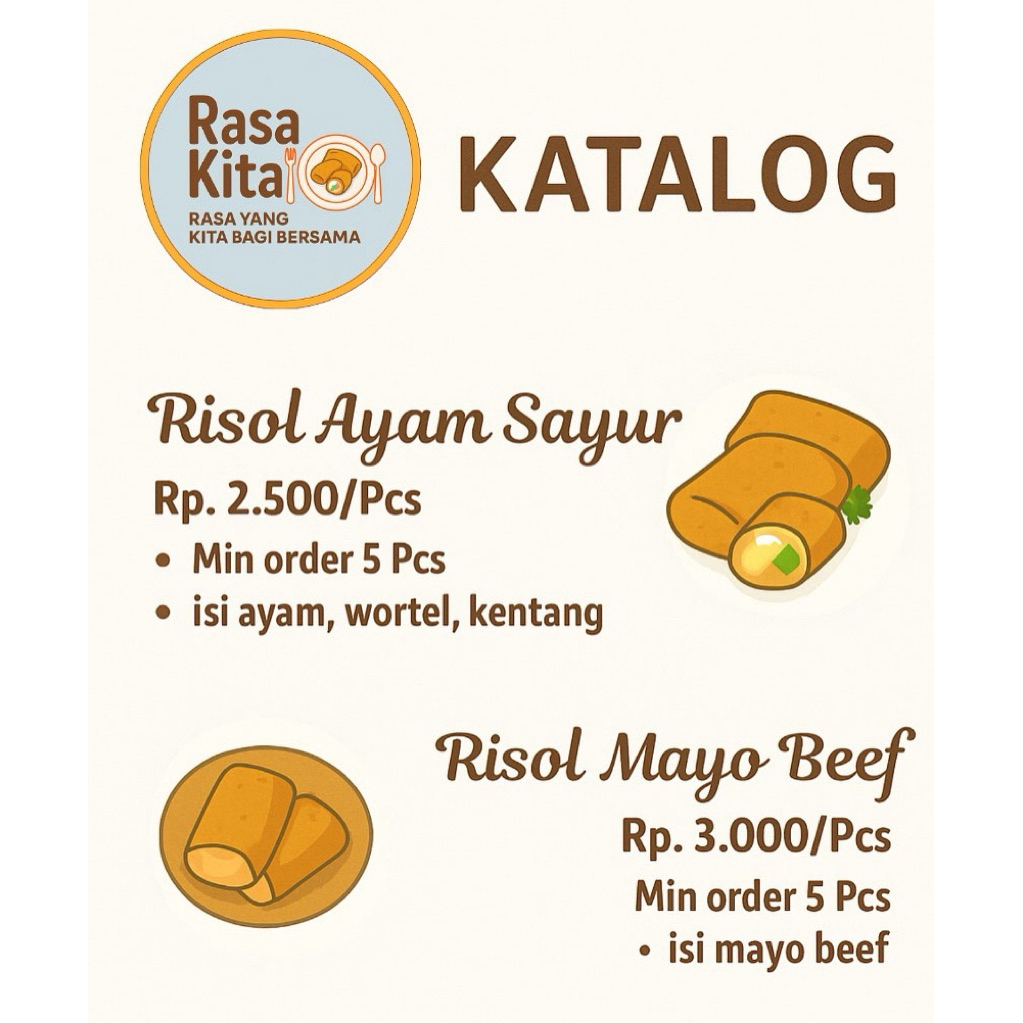 

Risol Ayam Sayur & Mayo Beef (Frozen food) by Rasa Kit