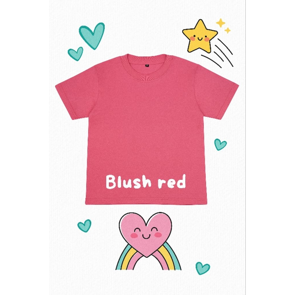 kaos polos anak lengan pendek premium 24s  blush red