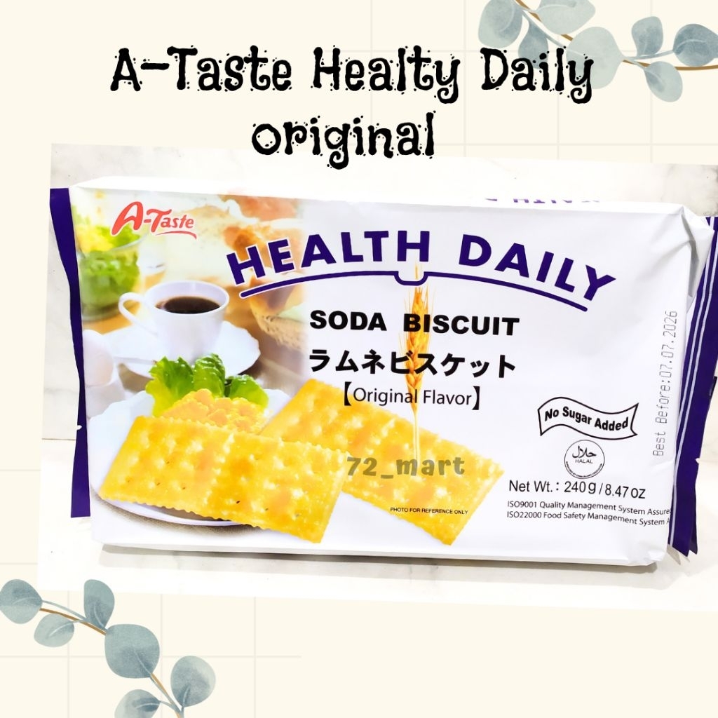 

A-Taste Healty Daily Soda Biscuit Original Flavor no added Sugar 240gr