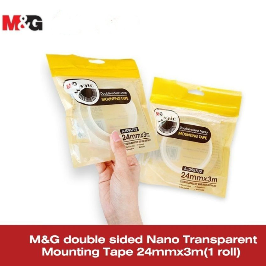 

M&G Double Tape Nano 3 M Perekat 2 Sisi Transparan Isolasi Bening 3 Lebar Varian (12mm/24mm)