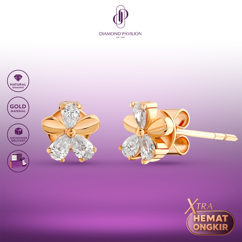 Diamond Pavilion Anting Emas Batu Berlian Maybell Earring