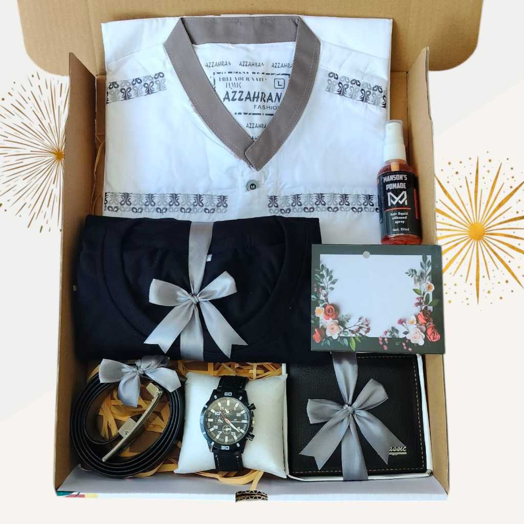 Hampers Kado Muslim Cowok Ulang Tahun/ Hampers Lebaran Murah / Set Hadiah Pakaian Lebaran Idul Fitri